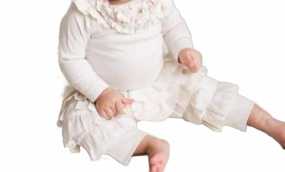 NEW LEMON LOVES LAYETTE newborn and baby girls ella pants in eggnog beige